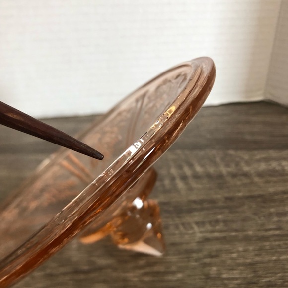 Vtg Federal Glass Pink Sharon Cabbage Rose Covered Candy Dish - Picture 13 of 14